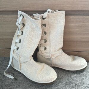 Ugg Cream Lace Up Boots